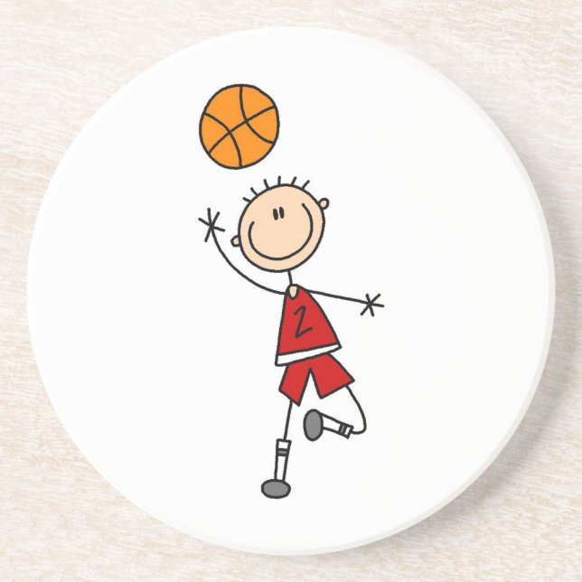 Red Boy Basketball Player t-shirts and Gifts Coaster (Front)