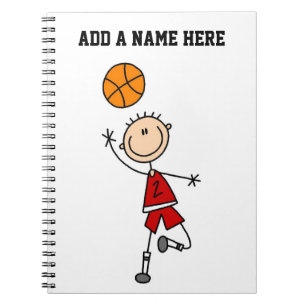 Red Boy Basketball Player t-shirts and Gifts Notebook