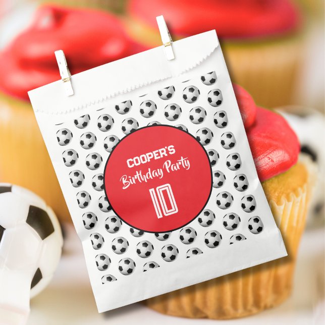Red Boy Soccer Birthday Party Favour Bags (Creator Uploaded)