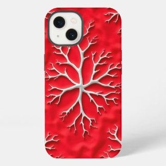 Red Branch Art iPhone Case with Embossed Design