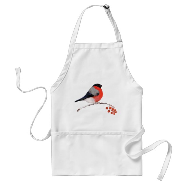 red breasted bullfinch standard apron (Front)