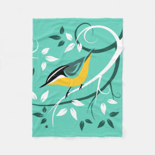 Red Breasted Nuthatch Fleece Blanket