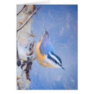Red-Breasted Nuthatch Painting Original Bird Art