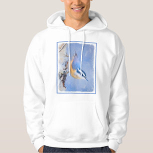 Red-Breasted Nuthatch Painting Original Bird Art Hoodie