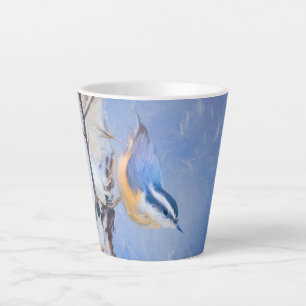 Red-Breasted Nuthatch Painting Original Bird Art Latte Mug