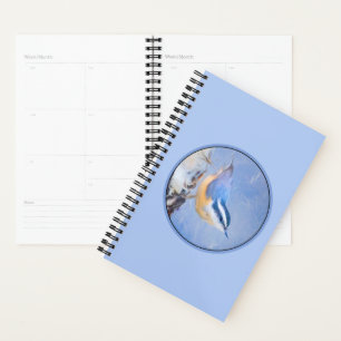 Red-Breasted Nuthatch Painting Original Bird Art Planner