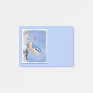 Red-Breasted Nuthatch Painting Original Bird Art Post-it Notes