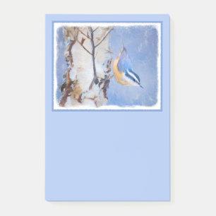 Red-Breasted Nuthatch Painting Original Bird Art Post-it Notes