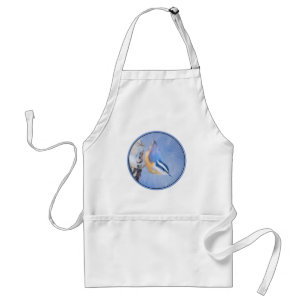 Red-Breasted Nuthatch Painting Original Bird Art Standard Apron