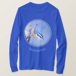 Red-Breasted Nuthatch Painting Original Bird Art T-Shirt