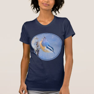 Red-Breasted Nuthatch Painting Original Bird Art T-Shirt