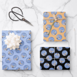 Red-Breasted Nuthatch Painting Original Bird Art Wrapping Paper Sheet