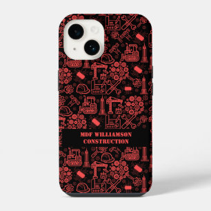 red brick Architectural Blueprint Engineer Pattern iPhone 14 Case