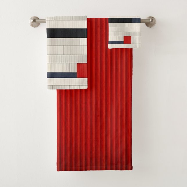 Red Brick Bath Towel Set (Insitu)