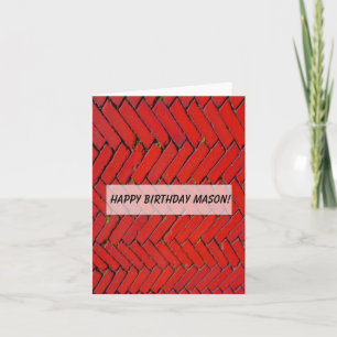 Red Brick Chevron  Note Card