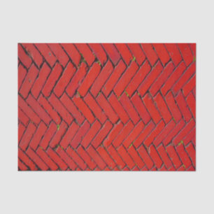 Red Brick Chevron Tissue Paper