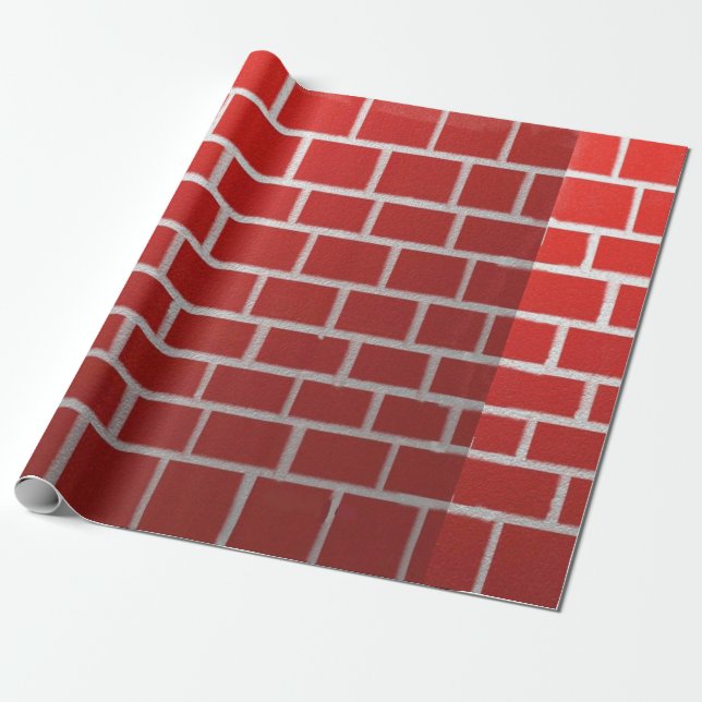 Red brick chimney look wrapping paper (Unrolled)