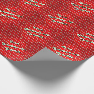 Red Brick Personalised Christmas Wrapping Paper
