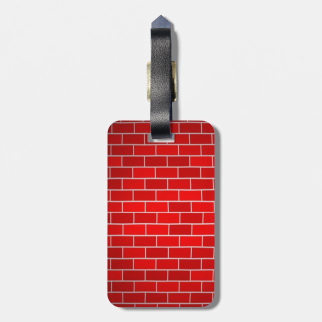 Red Brick w/Spotlight Background Luggage Tag (Back Vertical)