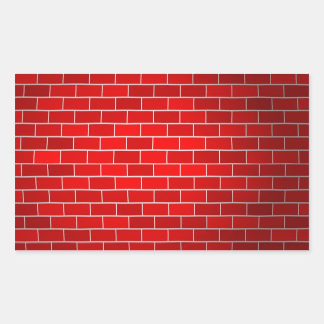 Red Brick w/Spotlight Background Rectangular Sticker (Front)