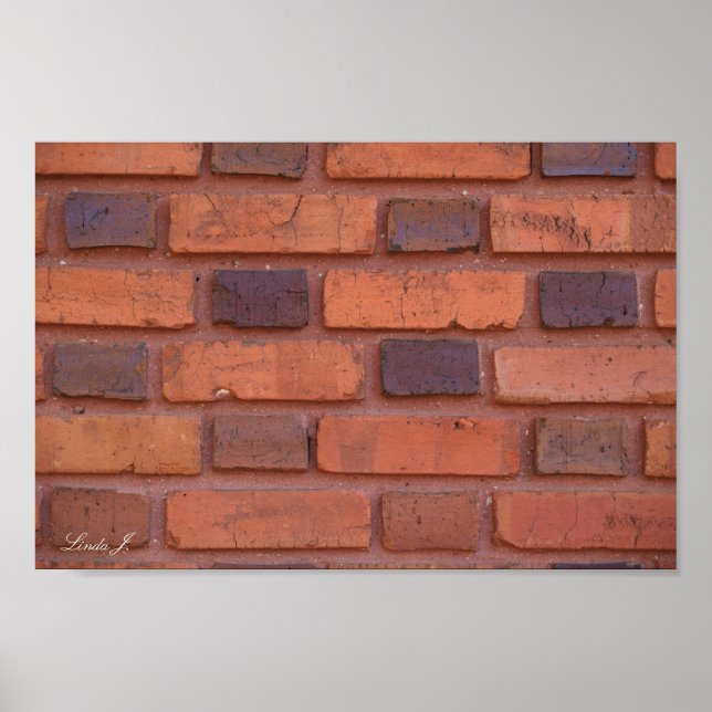 Red Brick Wall Background Canvas or Poster (Front)