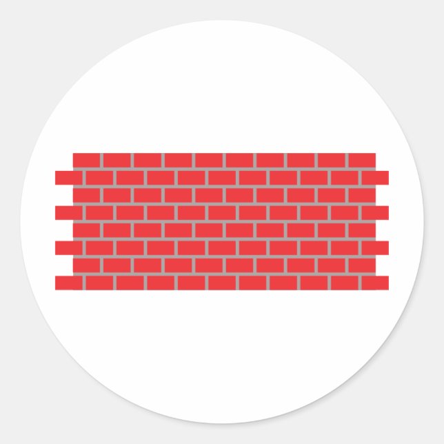 red brick wall classic round sticker (Front)