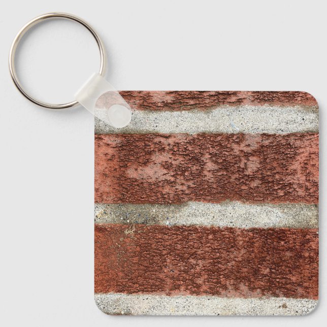 Red Brick Wall Concrete Cement Texture Key Ring (Front)