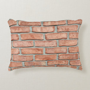 Red brick wall in the morning decorative cushion