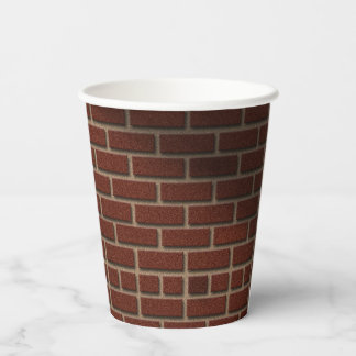 RED BRICK WALL PAPER CUPS