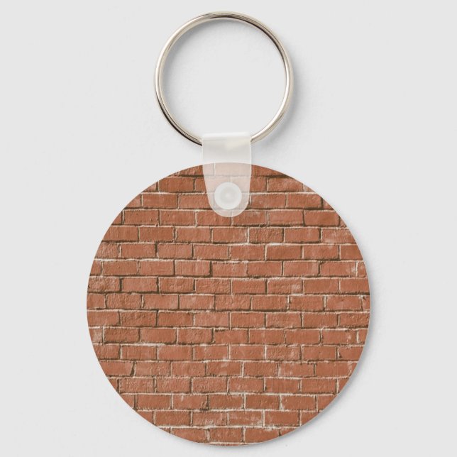 Red Brick Wall Rustic Key Ring (Front)