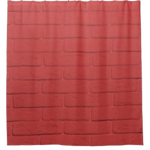 red brick wall shower curtain