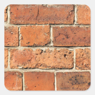 Red brick wall square sticker