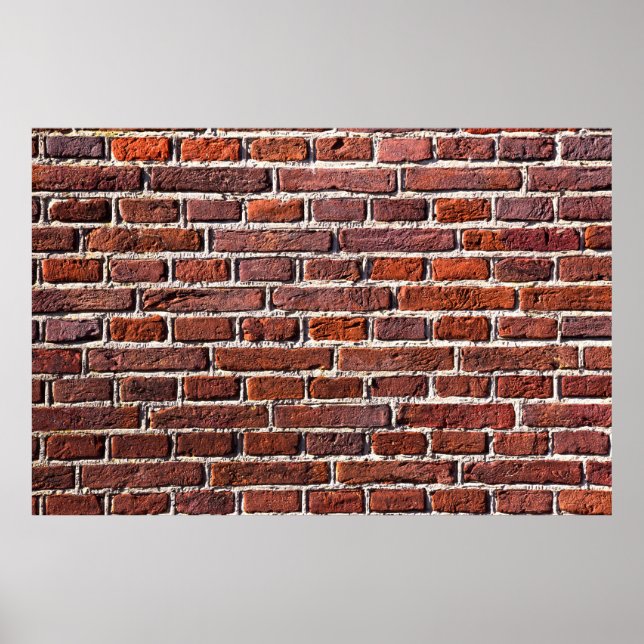 Red brick wall stone bricks masonry poster (Front)
