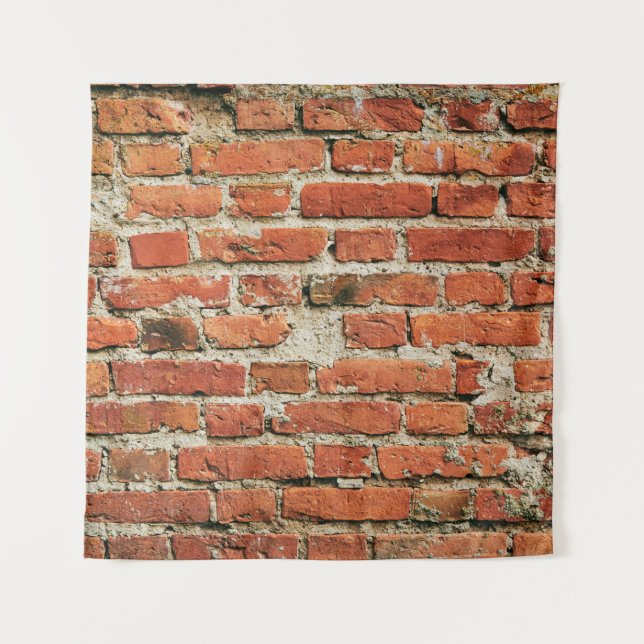 Red brick wall texture grunge background. Abstract Tapestry (Front)