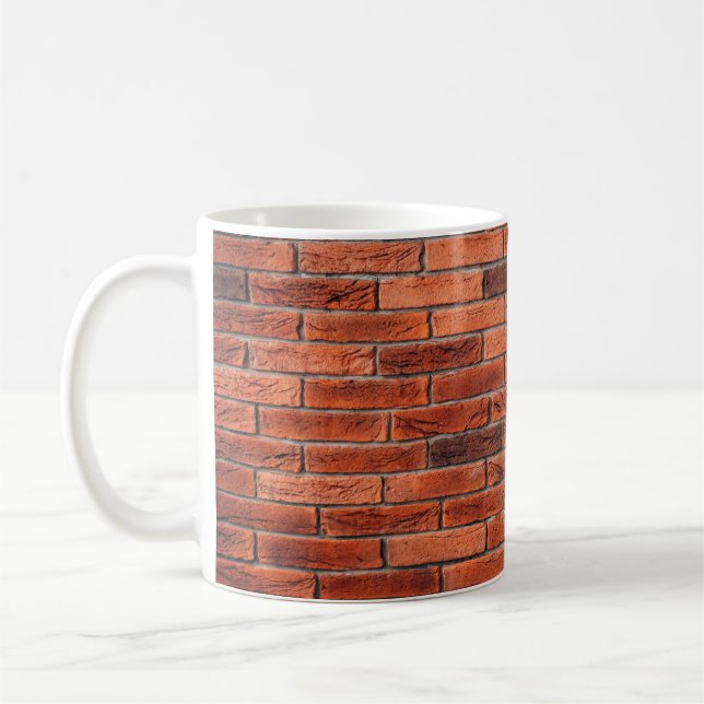 Red brick wall texture grunge backgroundbrick,wall coffee mug (Left)