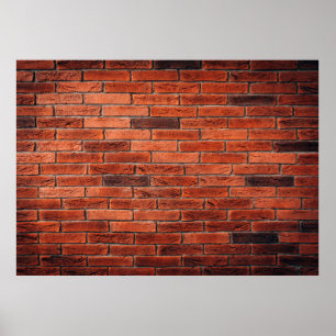 Red brick wall texture grunge backgroundbrick,wall poster