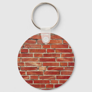 Red Brick Wall Texture Key Ring