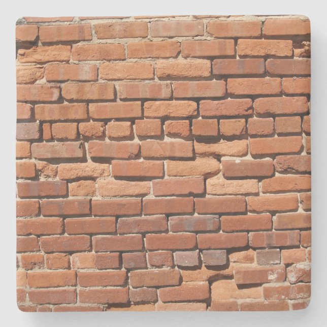 Red Brick Wall Texture, Square coaster (Front)