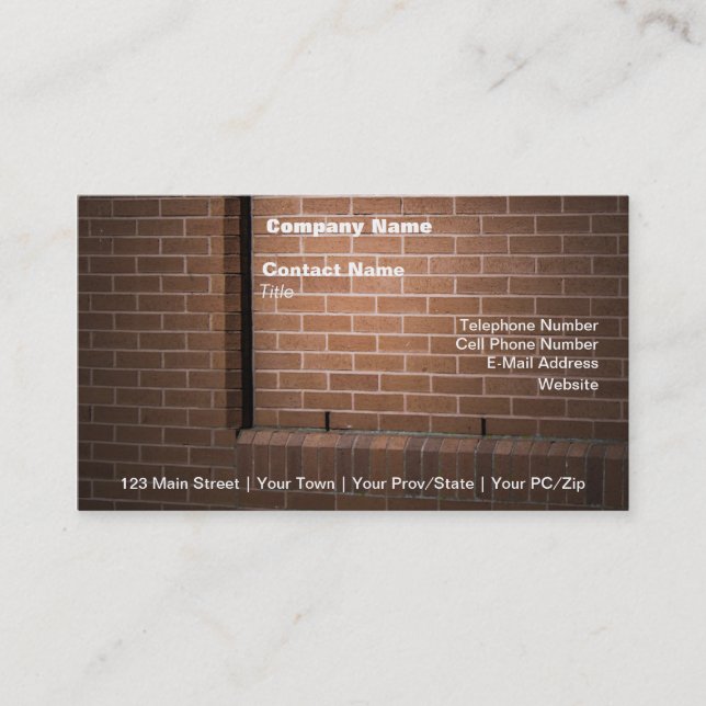Red Brick Wall Textured Business Card (Front)
