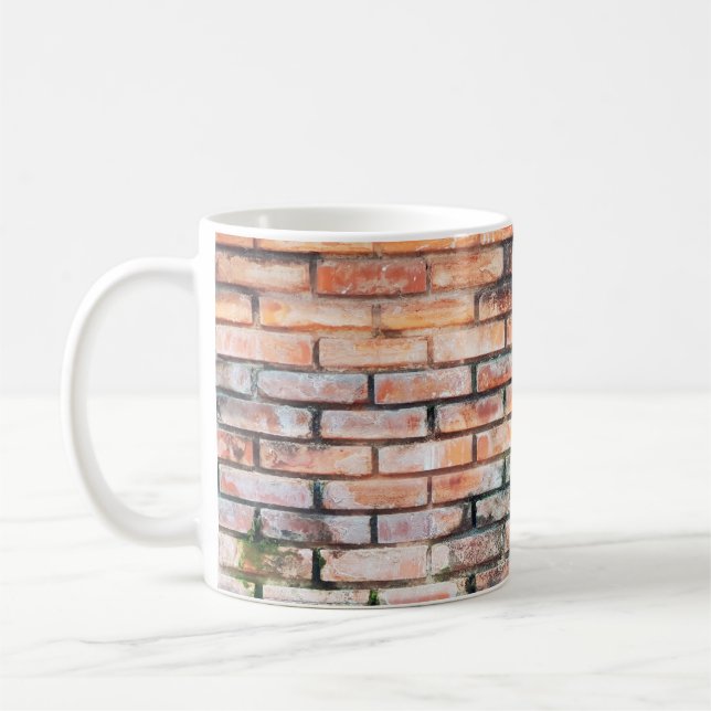 Red brick wall with stainsabstract,aged,architectu coffee mug (Left)