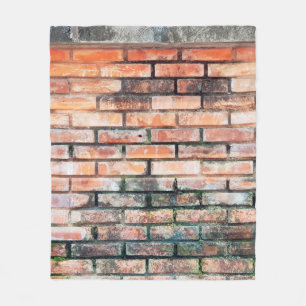 Red brick wall with stainsabstract,aged,architectu fleece blanket