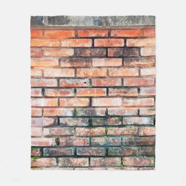 Red brick wall with stainsabstract,aged,architectu fleece blanket (Front)