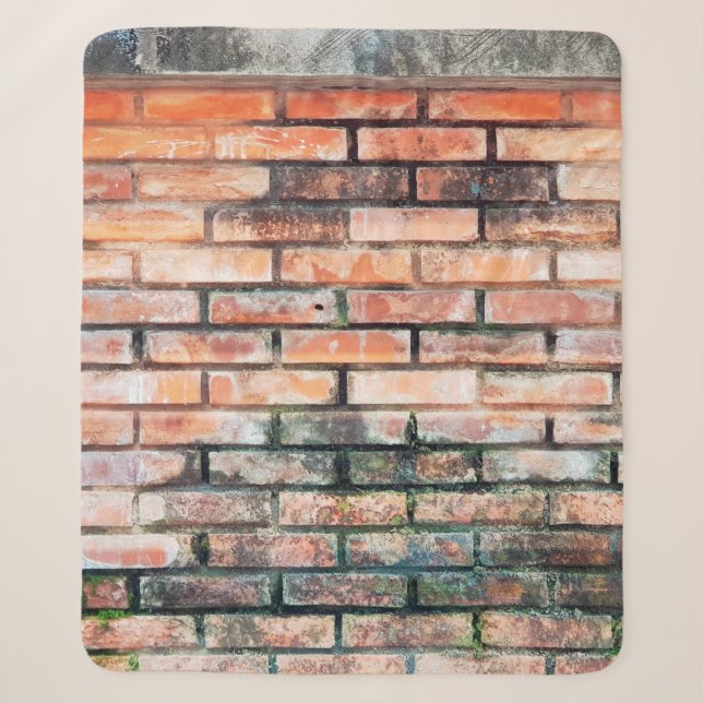 Red brick wall with stainsabstract,aged,architectu sherpa blanket (Front)
