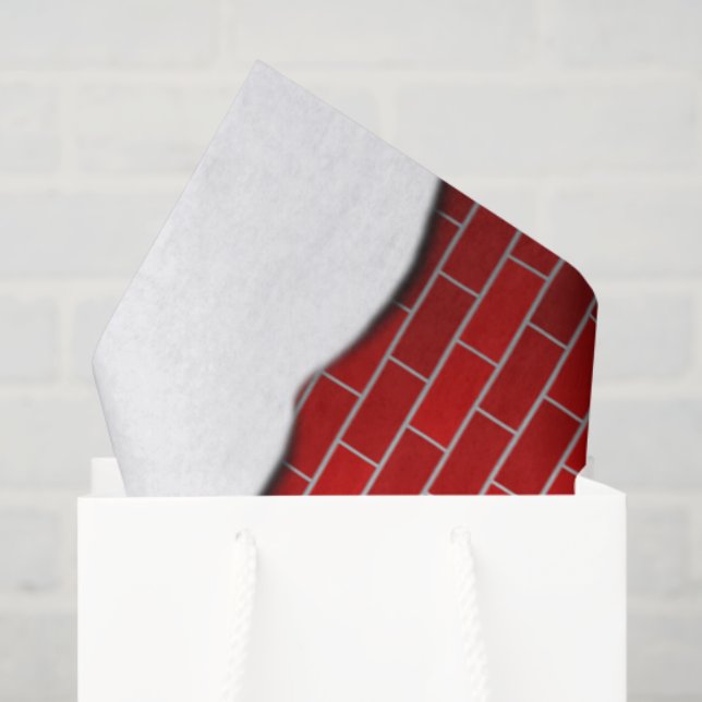 Red Brick with Snow Drift Tissue Paper (Gift Bag)