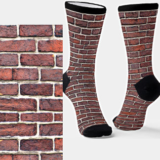 Red Bricks Masonry Wall - Colourful Illusion Socks