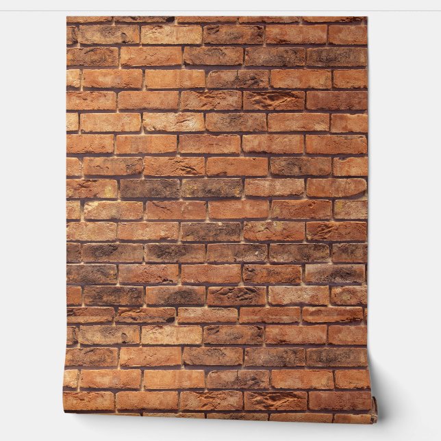 RED BRICKS PEEL AND STICK WALLPAPER (Unrolling)