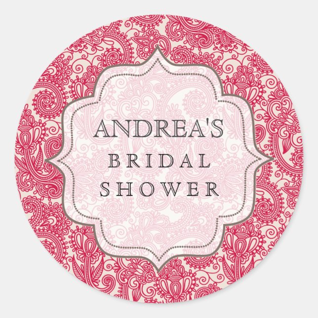 Red Bridal Shower Dessert Table Tag Label (Front)