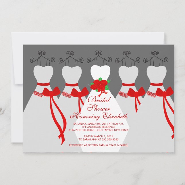 Red Bride Bridesmaids Bridal Shower Invitation (Front)