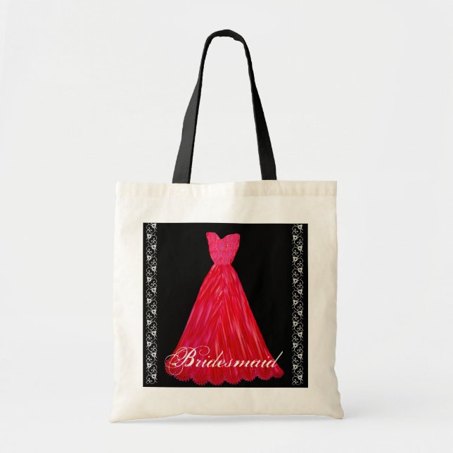 RED Bridesmaid Dresses Cotton Tote Bag (Front)