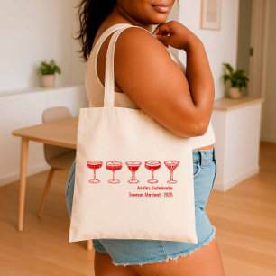 Red Bridesmaid Espresso Martini Bachelorette Tote Bag